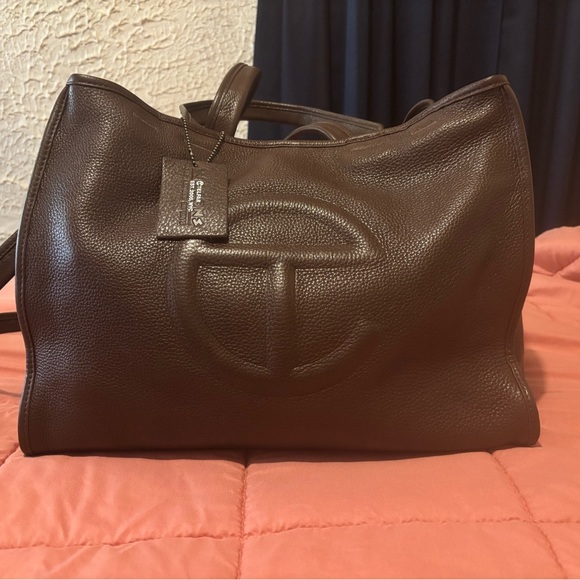 Telfar Handbags - TELFAR -WILSONS LEATHER MEDIUM CARRY BAG/CHOCOLATE